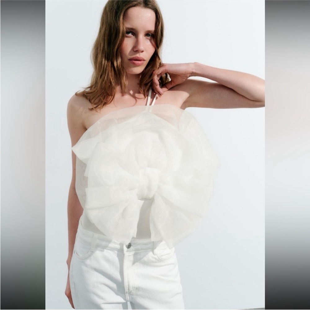 Bloggers favorite, white organza top